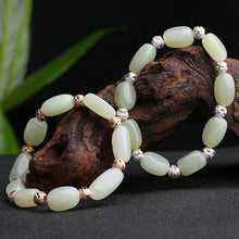 Natural Jade Bracelet Nephrite Silver Bracelet