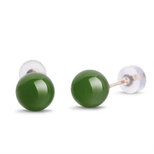 Natural Jade Earrings Nephrite Gold Earrings