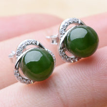 Jade Nephrite Silver Jade Earrings