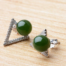 Jade Nephrite Silver Jade Earrings