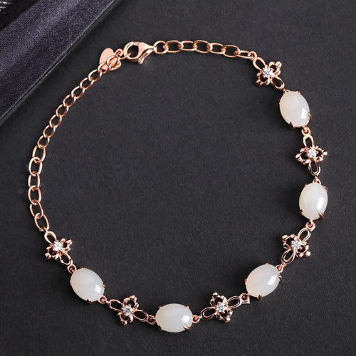 Natural Jade Bracelet Nephrite Silver Bracelet