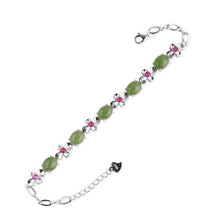 Natural Jade Bracelet Nephrite Silver Bracelet