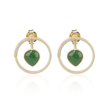 Natural Jade Earrings Nephrite Silver Earrings