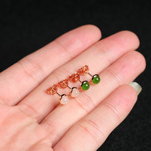 Natural jade earrings silver nephrite earrings wholesale