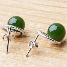 Jade Nephrite Silver Jade Earrings