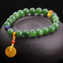 Natural Jade Bracelet Nephrite Beeswax Bracelet
