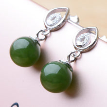 Jade Nephrite Silver Jade Earrings