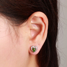 Natural Jade Earrings Nephrite Silver Zircon Earrings