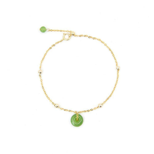 Jade Nephrite 18k Gold-Filled Jade Bracelet