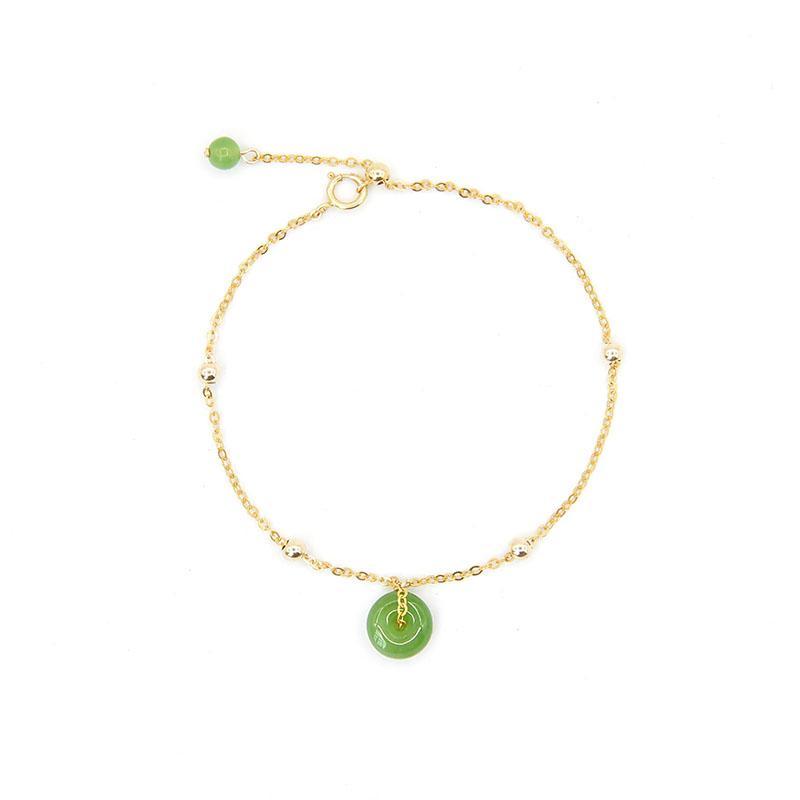 Jade Nephrite 18k Gold-Filled Jade Bracelet