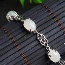 Natural Jade Bracelet Nephrite Silver Bracelet