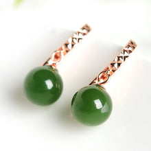 Natural jade earrings silver nephrite earrings wholesale