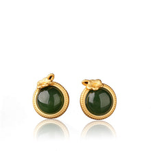 Natural Jade Earrings Nephrite Silver Earrings