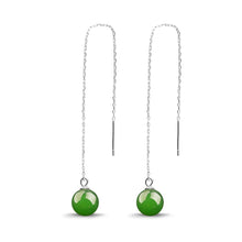 Natural Jade Earrings Nephrite Silver Earrings