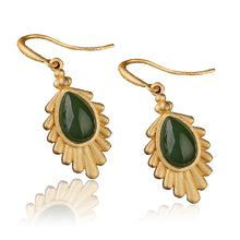 Natural Jade Earrings Nephrite Silver Earrings