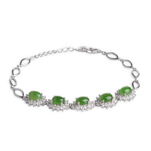 Natural Jade Bracelet Nephrite Silver Bracelet