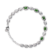 Natural Jade Bracelet Nephrite Silver Bracelet