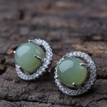 Jade Nephrite Silver Jade Earrings