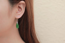 Natural Jade Earrings Nephrite Silver Earrings