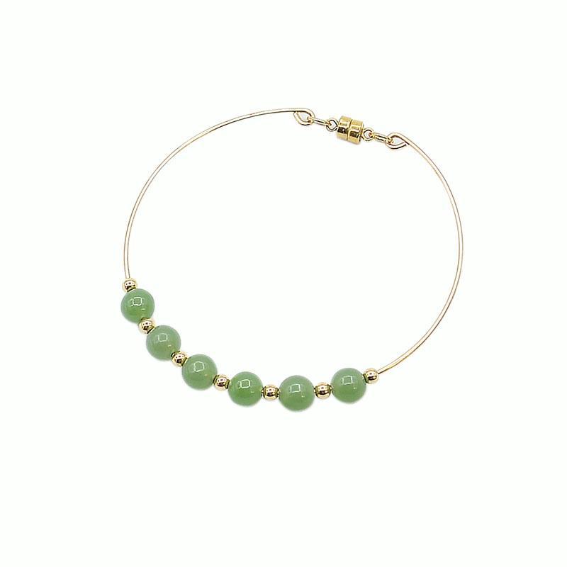 Jade Nephrite 18k Gold-Filled Jade Bracelet