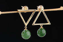 Natural Jade Earrings Nephrite Silver Earrings