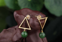 Natural Jade Earrings Nephrite Silver Earrings