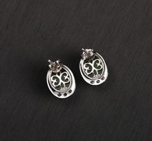 Natural Jade Earrings Nephrite Silver Earrings