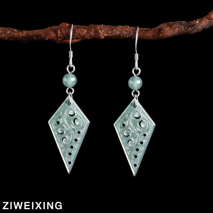 A Masterpiece in Blue: Discover the Art of Natural Type A Jadeite Earrings