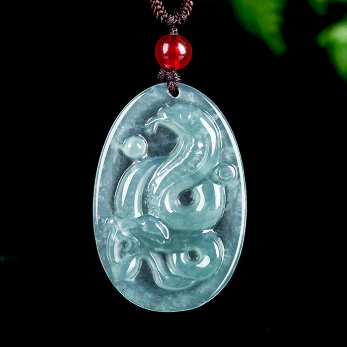 Wearable Wisdom: The Art and Meaning of Our Carved Jadeite Snake Pendant