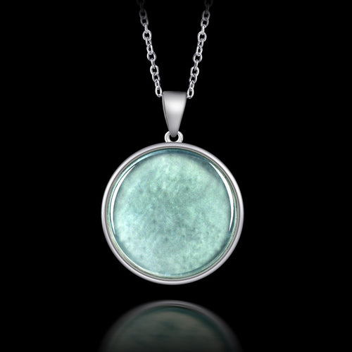 Natural Jade Pendant Silver Jadeite Pendant