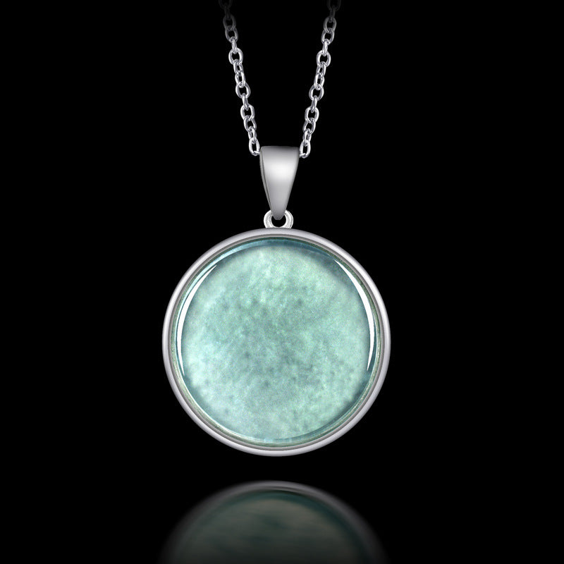 Natural Jade Pendant Silver Jadeite Pendant
