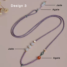 Natural Jade Beaded Cord Chain Jadeite Bead For Necklace Pendant