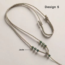 Natural Jade Beaded Cord Chain Jadeite Bead For Necklace Pendant
