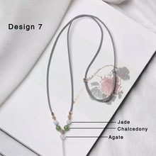 Natural Jade Beaded Cord Chain Jadeite Bead For Necklace Pendant