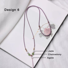 Natural Jade Beaded Cord Chain Jadeite Bead For Necklace Pendant