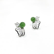 【Ethereal Butterfly】Natural Jade Earrings Nephrite Silver Earrings