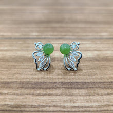 【Ethereal Butterfly】Natural Jade Earrings Nephrite Silver Earrings