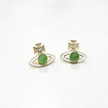 【Green Saturn】Natural Jade Earrings Nephrite Silver Earrings