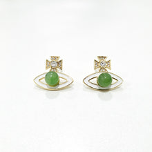 【Green Saturn】Natural Jade Earrings Nephrite Silver Earrings