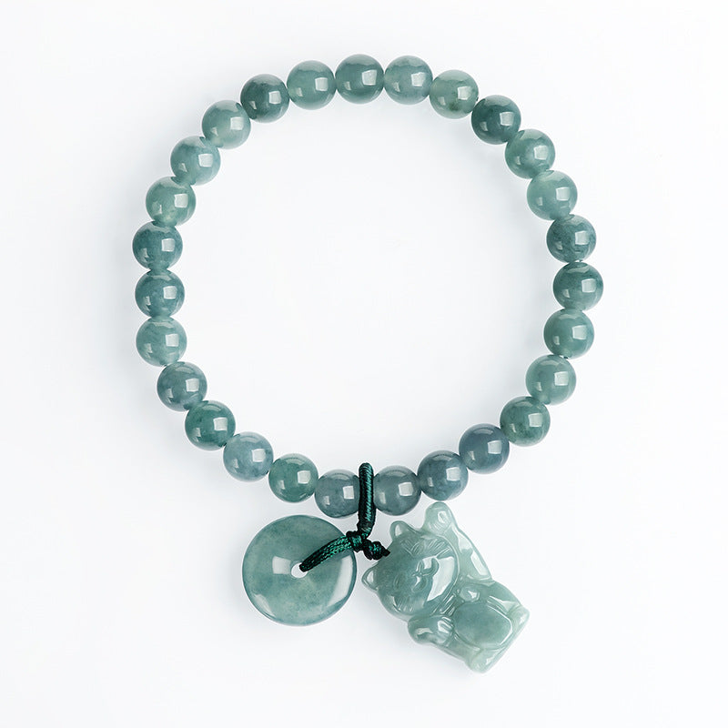Natural Jade Bracelet Cat Jadeite Bracelet