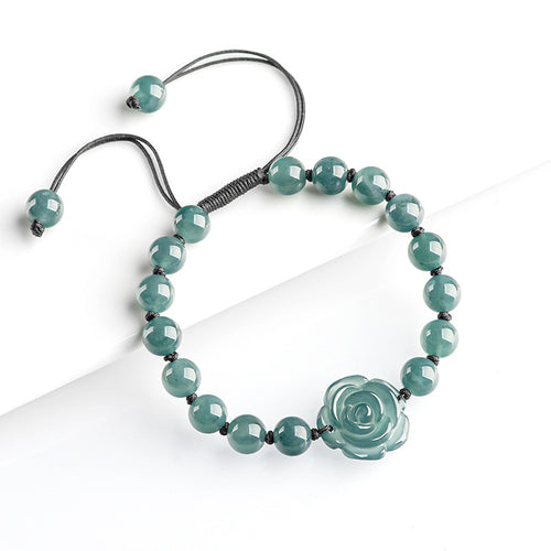 Natural Jade Bracelet Flower Jadeite Bracelet