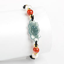 Natural Jade Bracelet Flower Jadeite Bracelet