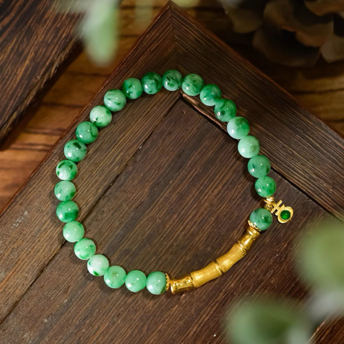 Natural Jade Bracelet Gold Jadeite Bracelet