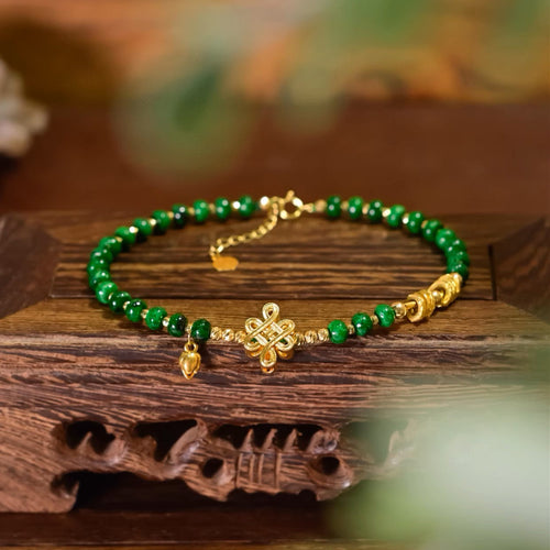 Natural Jade Bracelet Gold Jadeite Bracelet