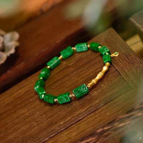 Natural Jade Bracelet Gold Jadeite Bracelet