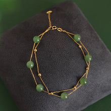 Natural Jade Bracelet Gold Nephrite Bracelet