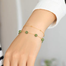 Natural Jade Bracelet Gold Nephrite Bracelet