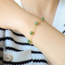 Natural Jade Bracelet Gold Nephrite Bracelet