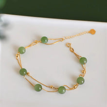 Natural Jade Bracelet Gold Nephrite Bracelet