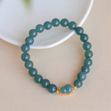 Natural Jade Bracelet Hulu Silver Jadeite Bracelet